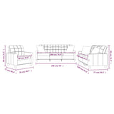 Ensemble de canapés 3 pcs avec coussins noir similicuir