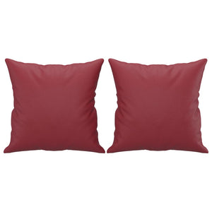 Ensemble de canapés 3 pcs et coussins rouge bordeaux similicuir