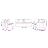 Ensemble de canapés 3 pcs et coussins rouge bordeaux similicuir
