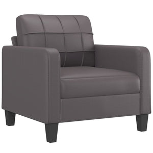 Ensemble de canapés 4 pcs avec coussins gris similicuir