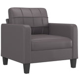 Ensemble de canapés 4 pcs avec coussins gris similicuir
