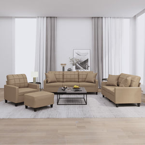 Ensemble de canapés 4 pcs avec coussins cappuccino similicuir