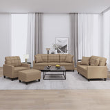 Ensemble de canapés 4 pcs avec coussins cappuccino similicuir