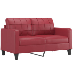 Ensemble de canapés 2 pcs et coussins Rouge bordeaux Similicuir