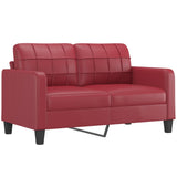Ensemble de canapés 3 pcs et coussins Rouge bordeaux Similicuir