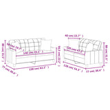 Ensemble de canapés 2 pcs avec coussins noir similicuir