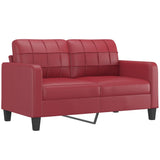 Ensemble de canapés 2 pcs et coussins rouge bordeaux similicuir