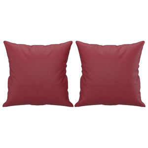 Ensemble de canapés 2 pcs et coussins rouge bordeaux similicuir