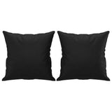Ensemble de canapés 3 pcs avec coussins noir similicuir