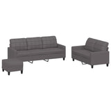 Ensemble de canapés 3 pcs avec coussins Gris Similicuir