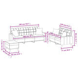 Ensemble de canapés 3 pcs avec coussins noir similicuir
