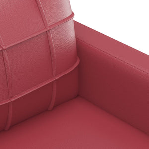 Ensemble de canapés 3 pcs et coussins rouge bordeaux similicuir