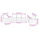 Ensemble de canapés 3 pcs avec coussins Gris Similicuir