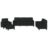 Ensemble de canapés 4 pcs avec coussins Noir Similicuir