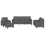 Ensemble de canapés 4 pcs avec coussins Gris Similicuir