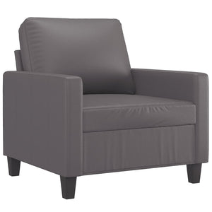 Ensemble de canapés 4 pcs avec coussins Gris Similicuir