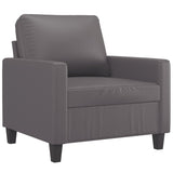 Ensemble de canapés 4 pcs avec coussins Gris Similicuir