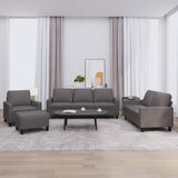 Ensemble de canapés 4 pcs avec coussins Gris Similicuir