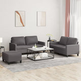 Ensemble de canapés 3 pcs avec coussins Gris Similicuir