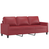 Ensemble de canapés 2 pcs et coussins Rouge bordeaux Similicuir
