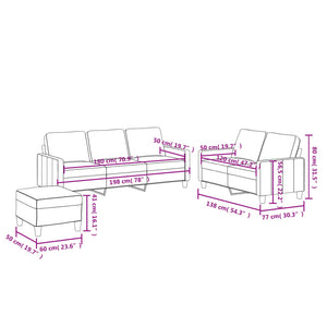 Ensemble de canapés 3 pcs et coussins Rouge bordeaux Similicuir