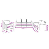 Ensemble de canapés 3 pcs avec coussins Rouge bordeaux Tissu