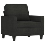 Ensemble de canapés 4 pcs avec coussins Noir Tissu
