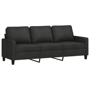 Ensemble de canapés 4 pcs avec coussins Noir Tissu