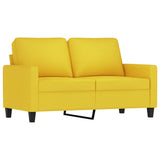 Ensemble de canapés 4 pcs avec coussins Jaune clair Tissu