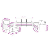 Ensemble de canapés 4 pcs avec coussins Rouge bordeaux Tissu