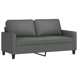 Ensemble de canapés 2 pcs avec coussins Gris foncé Tissu