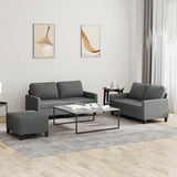 Ensemble de canapés 3 pcs avec coussins Gris foncé Tissu