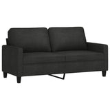 Ensemble de canapés 3 pcs avec coussins Noir Tissu