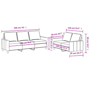 Ensemble de canapés 2 pcs avec coussins Gris foncé Tissu