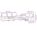Ensemble de canapés 2 pcs avec coussins Gris foncé Tissu