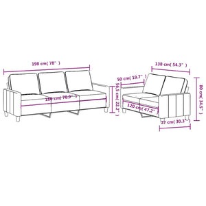 Ensemble de canapés 2 pcs avec coussins Jaune clair Tissu