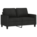 Ensemble de canapés 3 pcs avec coussins Noir Tissu