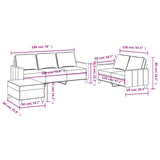 Ensemble de canapés 3 pcs avec coussins Noir Tissu