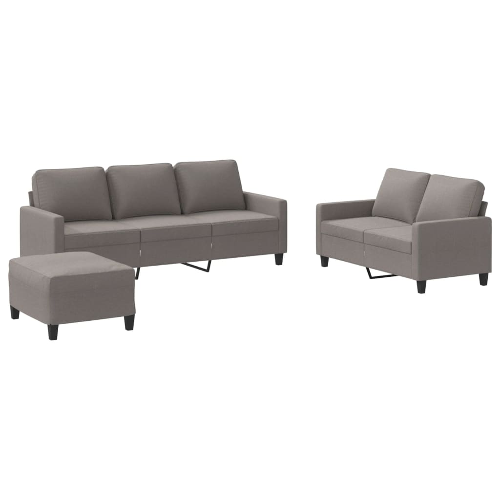 Ensemble de canapés 3 pcs avec coussins Taupe Tissu