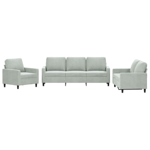 Ensemble de canapés 3 pcs avec coussins Gris clair Velours