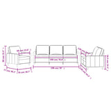 Ensemble de canapés 3 pcs avec coussins Gris clair Velours