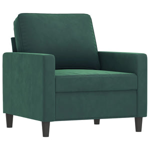 Ensemble de canapés 3 pcs avec coussins Vert foncé Velours
