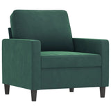 Ensemble de canapés 3 pcs avec coussins Vert foncé Velours