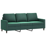 Ensemble de canapés 3 pcs avec coussins Vert foncé Velours