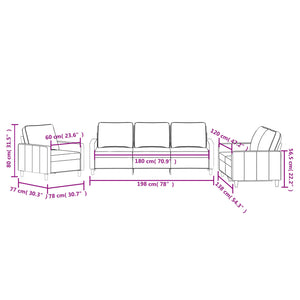 Ensemble de canapés 3 pcs avec coussins Noir Velours
