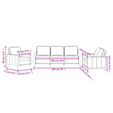 Ensemble de canapés 3 pcs avec coussins Noir Velours