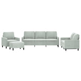 Ensemble de canapés 4 pcs avec coussins Gris clair Velours