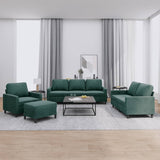 Ensemble de canapés 4 pcs avec coussins Vert foncé Velours