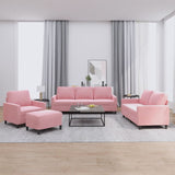 Ensemble de canapés 4 pcs avec coussins Rose Velours