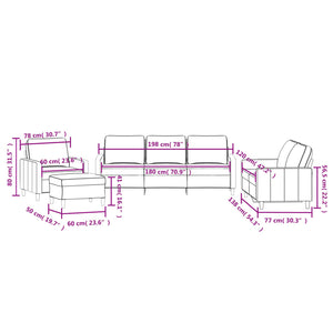 Ensemble de canapés 4 pcs avec coussins Noir Velours